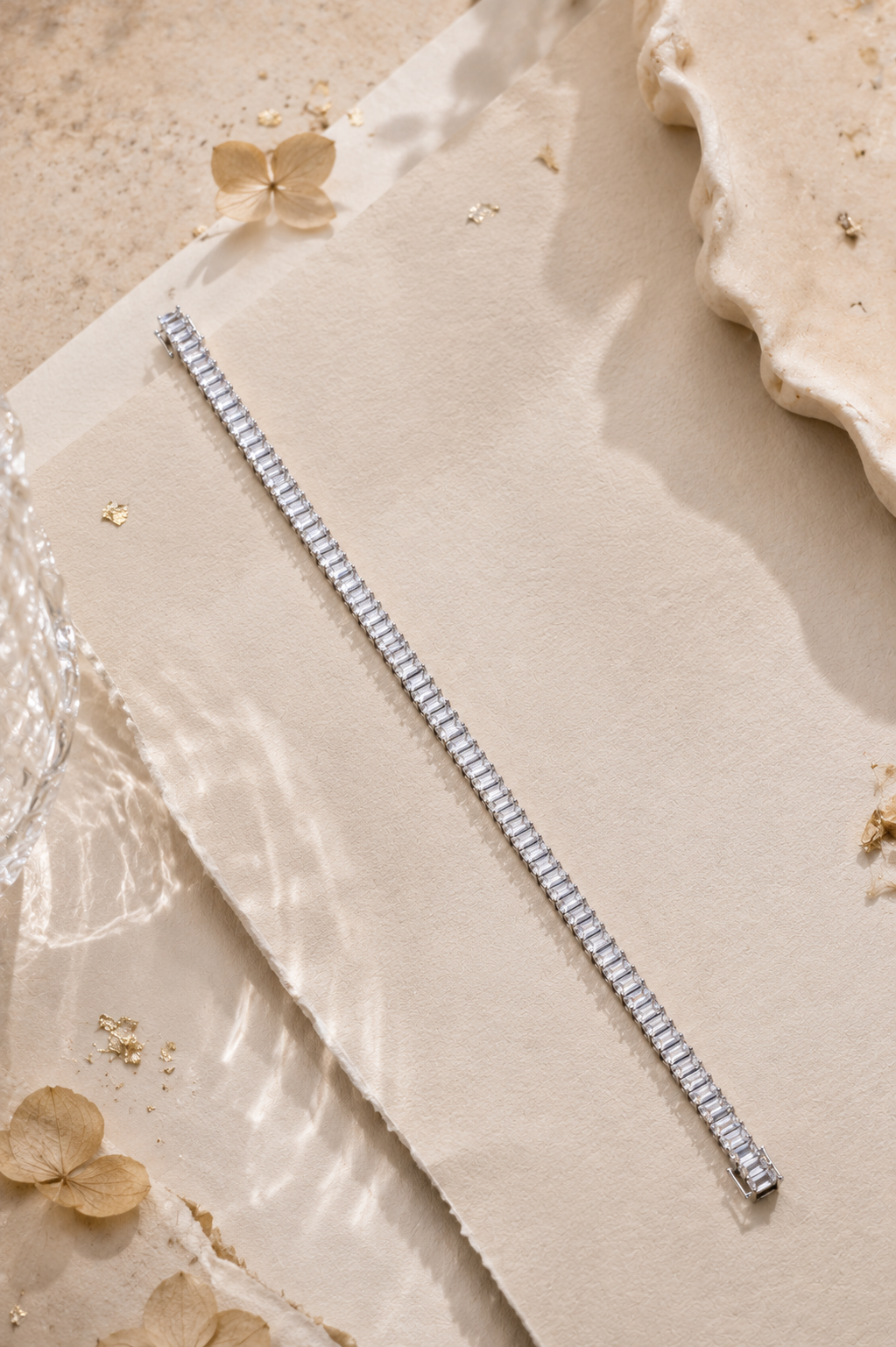 Aria Silver Baguette Tennis Bracelet product view