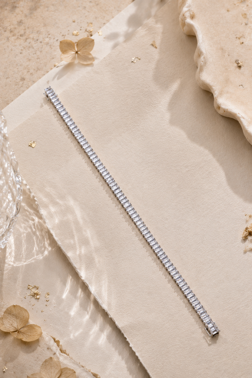 Aria Silver Baguette Tennis Bracelet product view