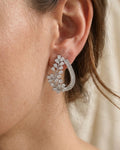 Veyra Crystal Leaf Hoop Earrings featured view