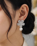 Rosalie Crystal Pearl Stud Earrings featured view
