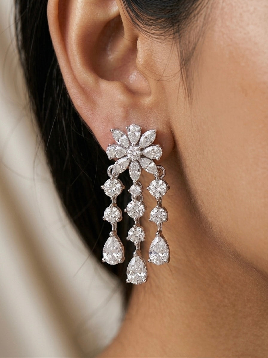 Seraphina Floral Cascade Earrings featured view