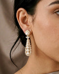 Pearl Cascade Oval Drop Earrings featured view