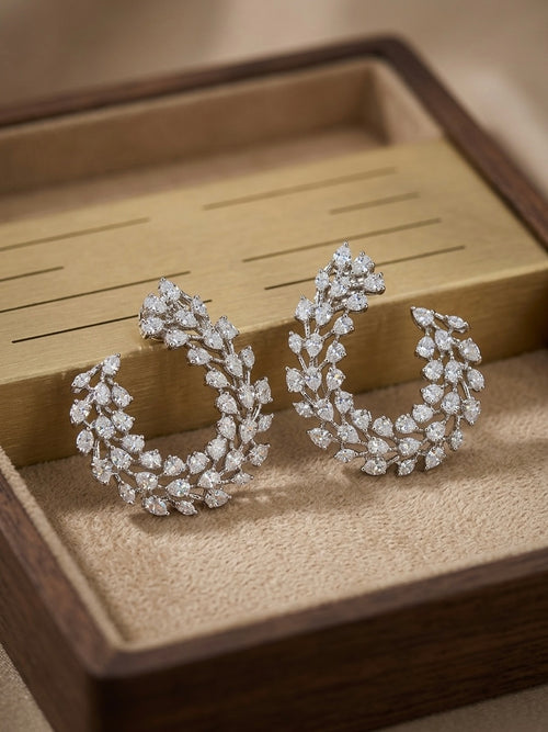 Aster Crystal Wreath Earrings detail view