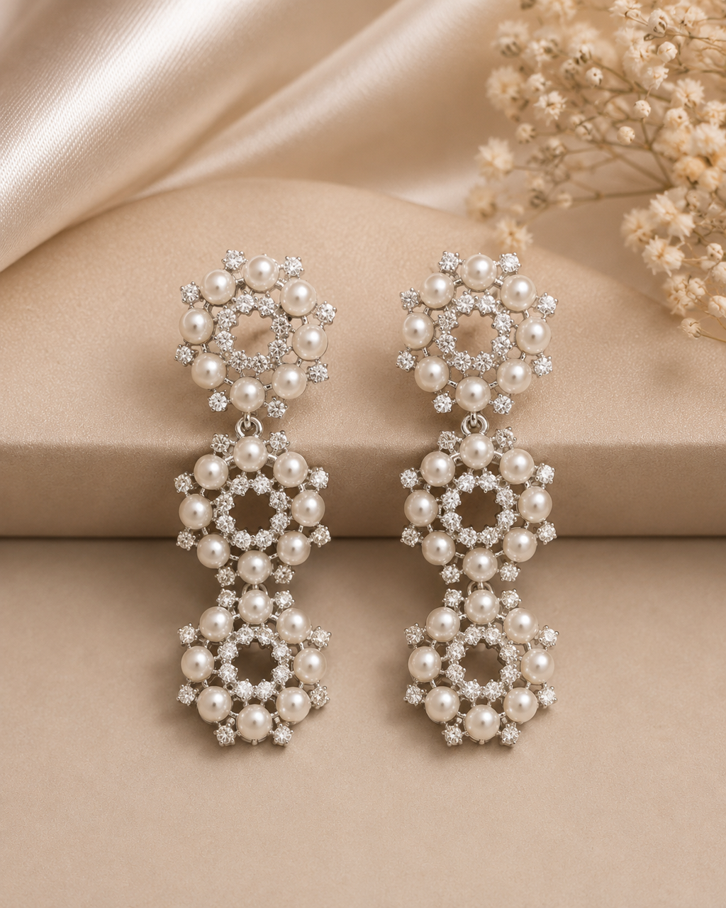 Mirielle Pearl Chandelier Earrings detail view