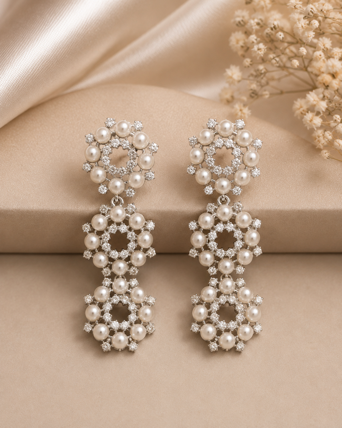 Mirielle Pearl Chandelier Earrings detail view