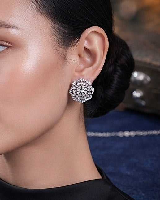 Celestia Crystal Cluster Stud Earrings featured view