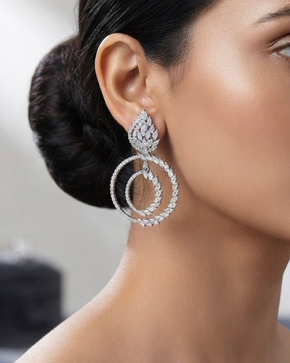 Orlena Crystal Double Orbit Earrings featured view