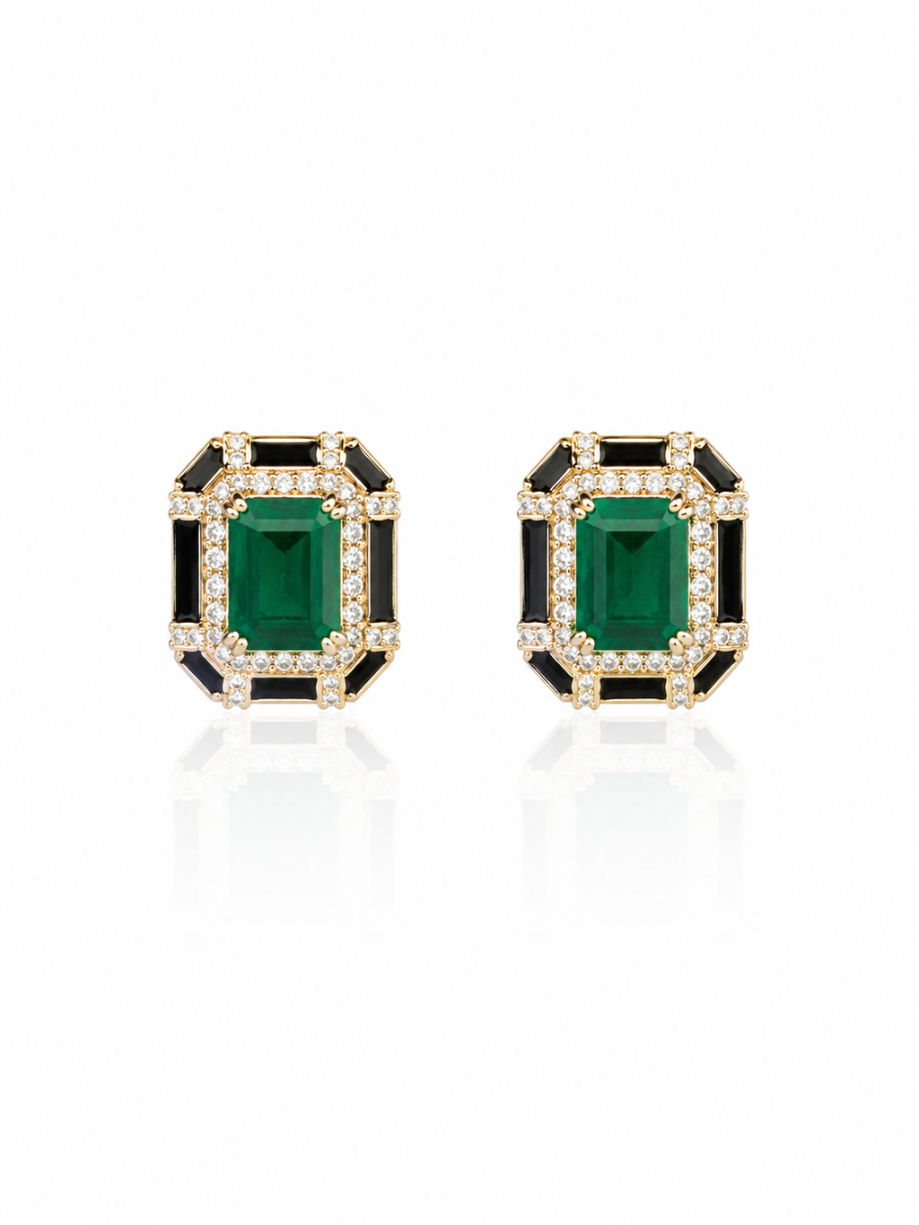 Emerald Noir Statement Stud Earrings product view