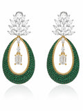 Emerald Elara Crystal Teardrop Earrings featured view