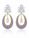 Lavender Elara Crystal Teardrop Earrings featured view
