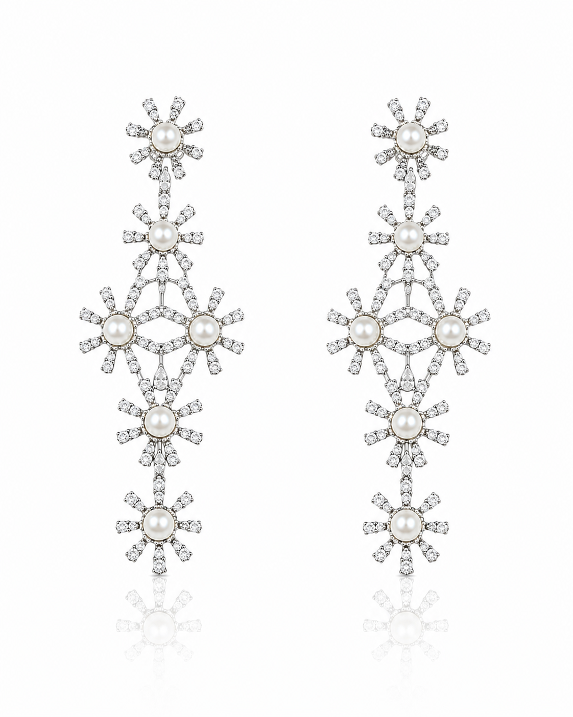 Elowen Pearl Floral Drop Earrings featured view