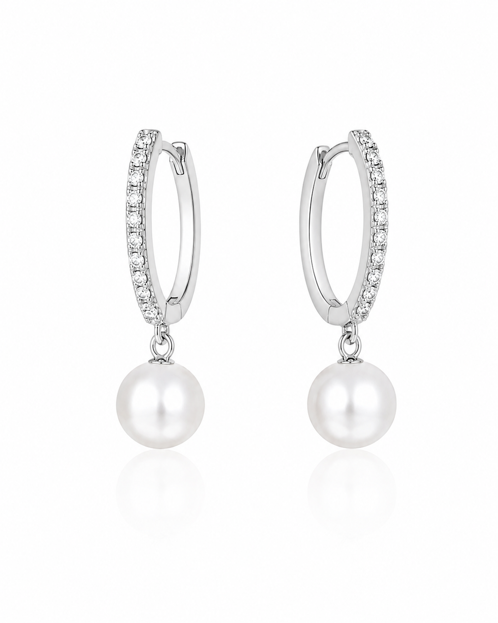 Lumière Pearl Huggie Earrings featured view
