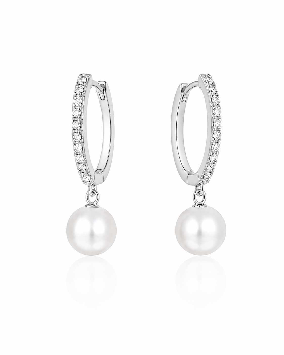 Lumière Pearl Huggie Earrings featured view