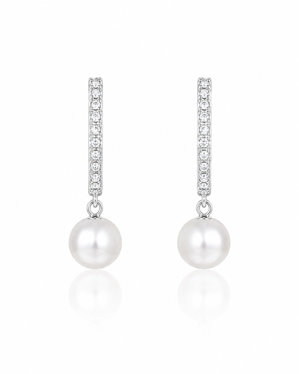 Lumière Pearl Huggie Earrings detail view