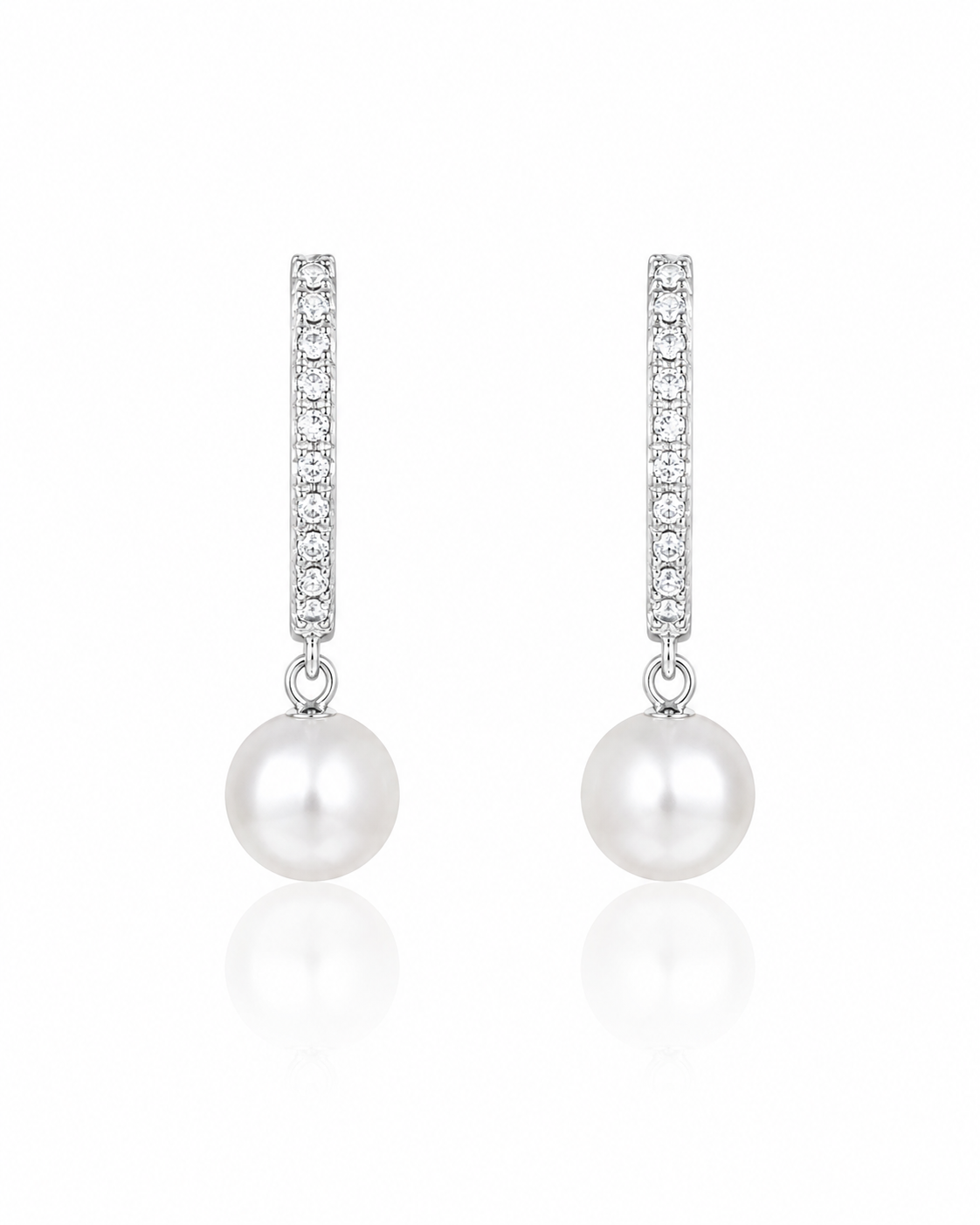 Lumière Pearl Huggie Earrings detail view